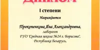 Прокопенкова Яна Александровна – победитель международного конкурса "Великий педагог"