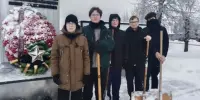 Участие в уборке снега у Обелиска войнам 1- й Московской дивизий.