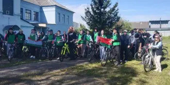 Участие в велопробеге, приуроченном 81 годовщине Победы в Великой Отечественной войне.
